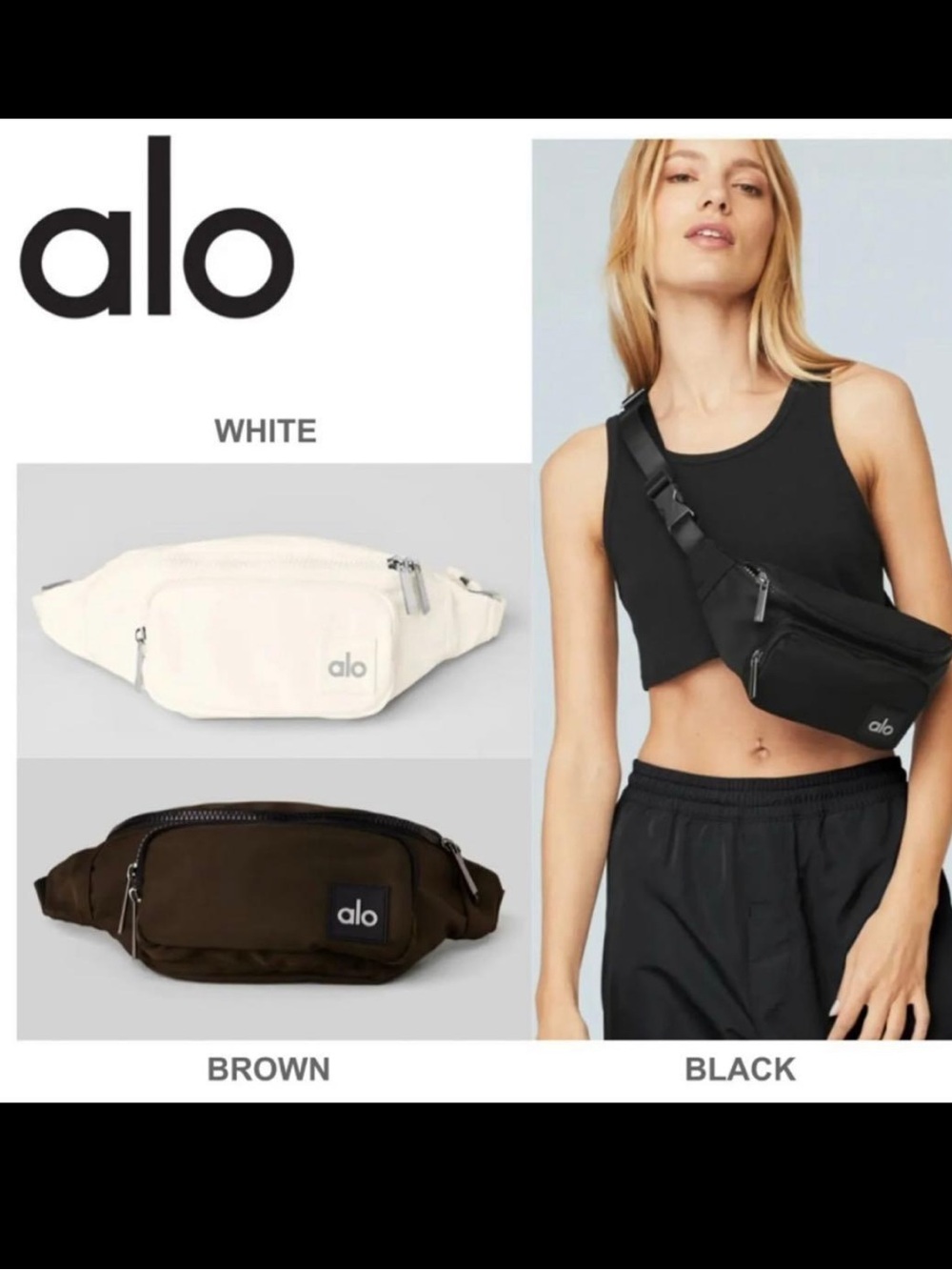 ALO Yoga Explorer Brown Nylon Belt Bag